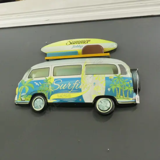 METAL WALL ART SURFING VAN W.610mm