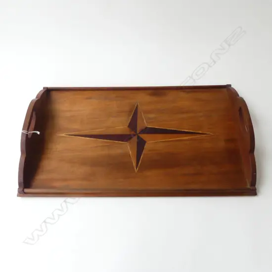 TRAY w. WOODEN INLAY 560x345mm