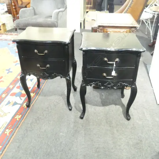 PR BLACK PAINTED BEDSIDE DRAWERS, 500 x 400 x 750mm