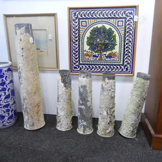 5 LG GUN SHELL CASINGS (BEEN IN OCEAN) H.710mm