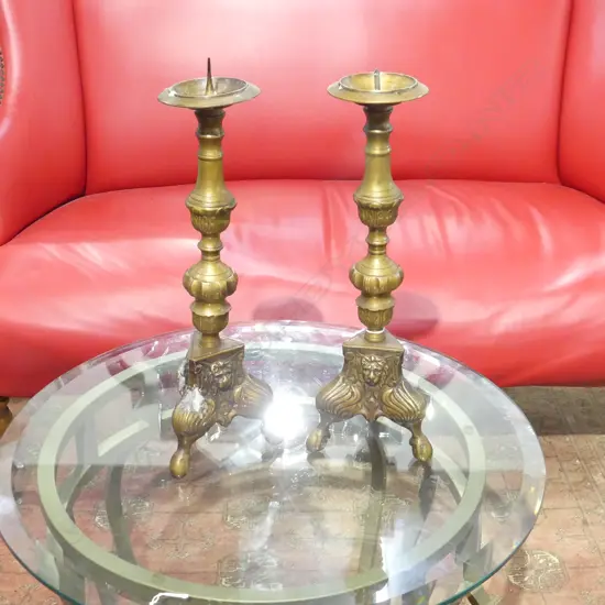 PR BRASS PRICKET CANDLESTICKS H.420mm