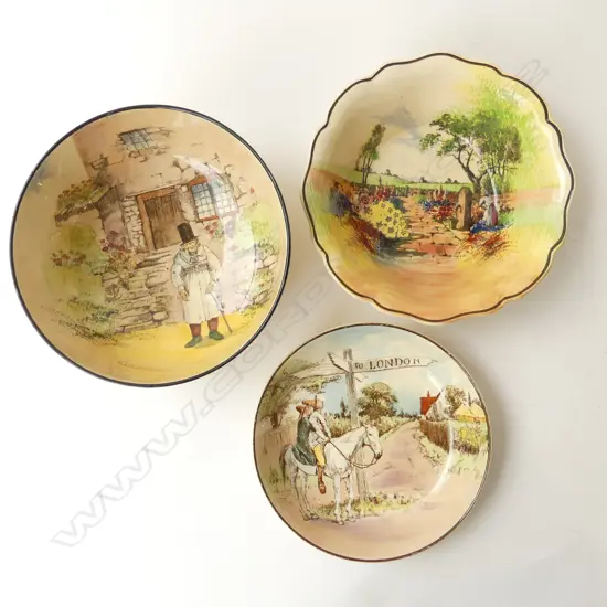 3 ROYAL DOULTON BOWLS 210mm dia