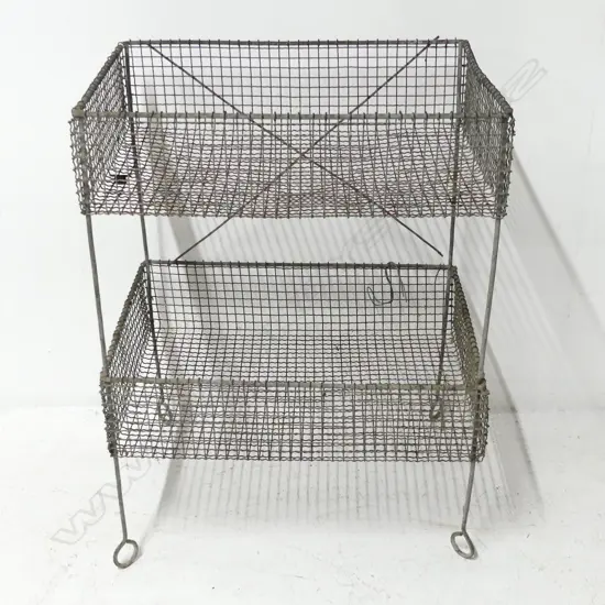 RUSTIC INDUSTRIAL STYLE WIRE MESH STORAGE RACK 620x460x820mm