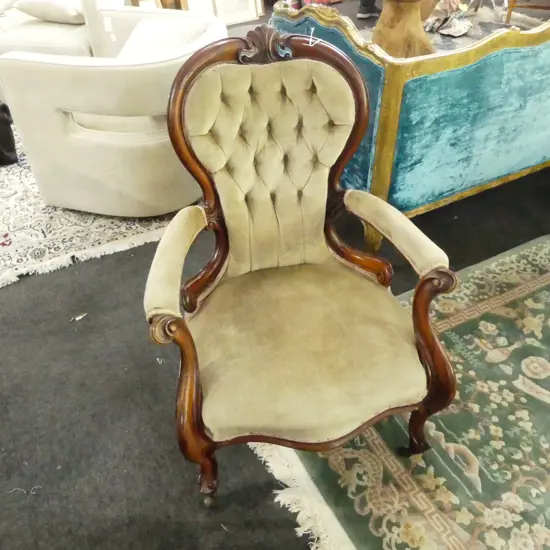 VICTORIAN GRAND FATHER ARMCHAIR