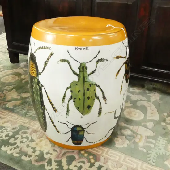 CERAMIC DRUM STOOL, BUG DESIGN BY CAM (CREATIVELY ACTIVE MINDS) H.440mm