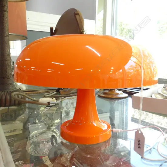 ORANGE MUSHROOM TABLE LAMP, USB CHARGED 280mm dia