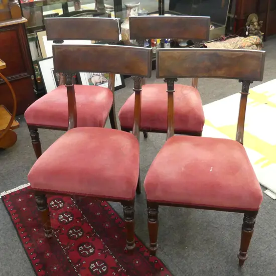 4 VICTORIAN BLADE BACK DINING CHAIRS