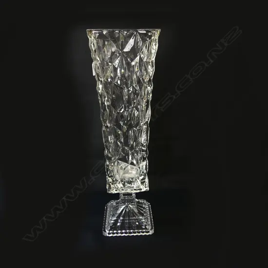 TALL GLASS VASE 'WOLFF CRISTAL DE CHUMBO', H.515mm