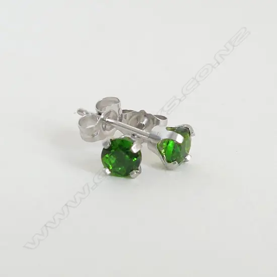 14CT WHITE GOLD AND CHROME DROPSIDE STUD EARRINGS