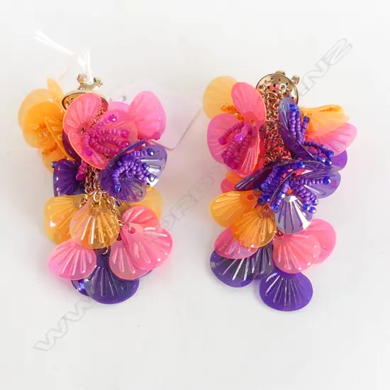 MULTI COLOURED EARINGS (PIERCED EARS)DROP100MM