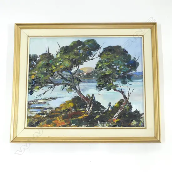 I. PAGE 'GLIMPSE OF MOUNT VICTORIA  FROM SYLVAN HEIGHTS' OIL ON BOARD, 390x495mm