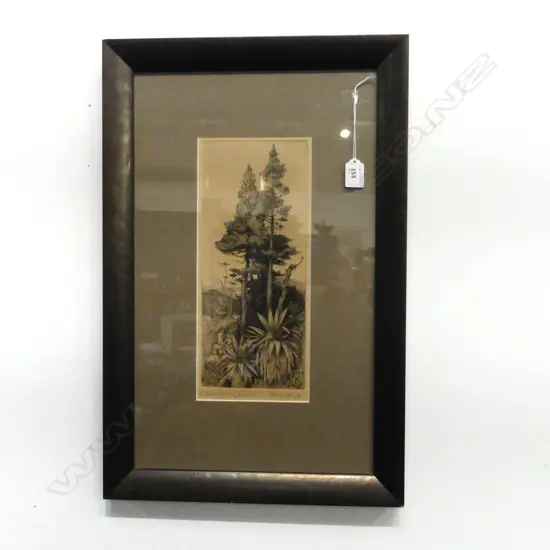 TREVOR LLOYD 'MOUNTAIN CYPRESS' ETCHING 340x145mm