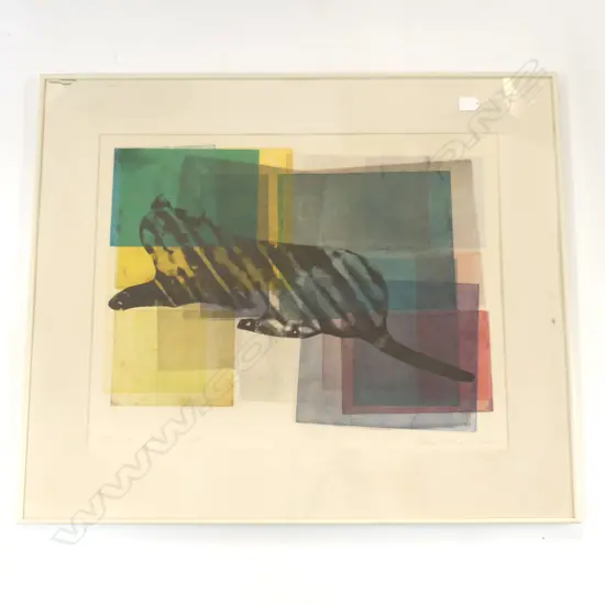 VICTORIA EDWARDS 'CAT ON A MAT', SCREEN PRINT, ARTISTS PROOF 1980-85 525x670mm