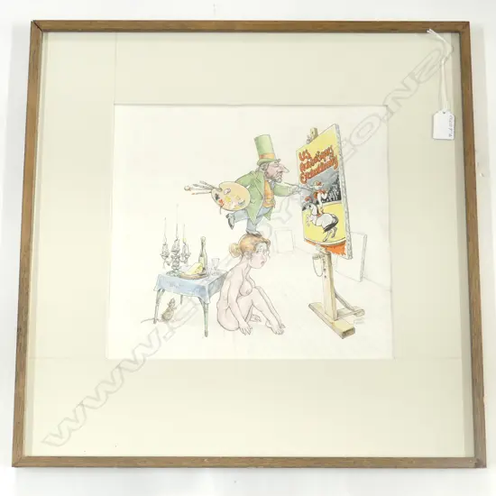 LARRY BLOSS, TOULOSE, PENCIL W/C 300 x 320mm