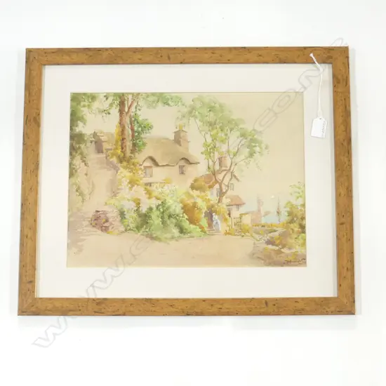 C H HOWORTH (1856-1945) SEASIDE COTTAGE, W/C, SIGNED, 300 x 395mm