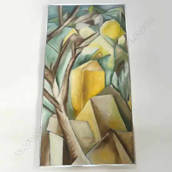 ARTIST UNKNOWN, 'DESERT ROAD' OIL ON BOARD 1210x605mm