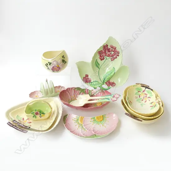 13 PCES CARLTON WARE; PURPLE FLOWERS