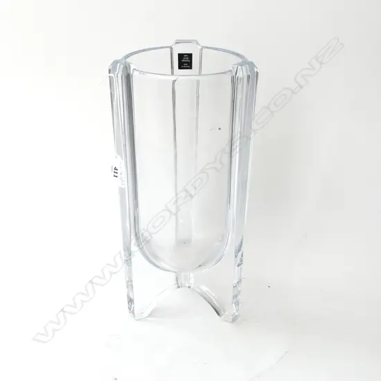 HEAVY CRYSTAL VASE BY ROGASKA H.300mm