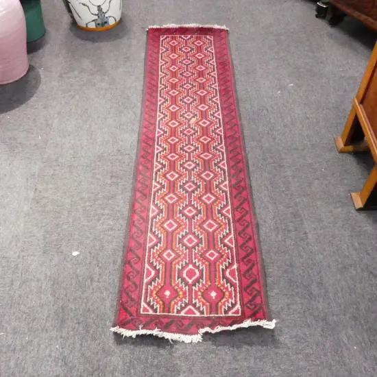 HAND KNOTTED WOOL PILE RUNNER 1900x510mm