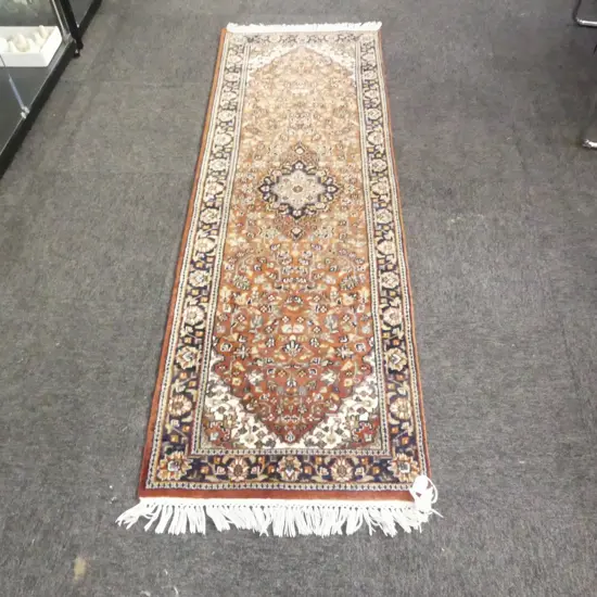 HAND KNOTTED WOOL PILE RUNNER RUG 1850x600mm