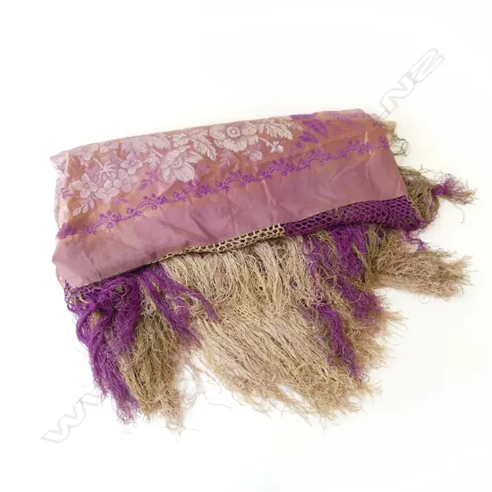 VINTAGE SILK SHAWL slight damage to part of long fringe