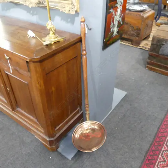 OLD COPPER BED WARMER PAN L.1070mm