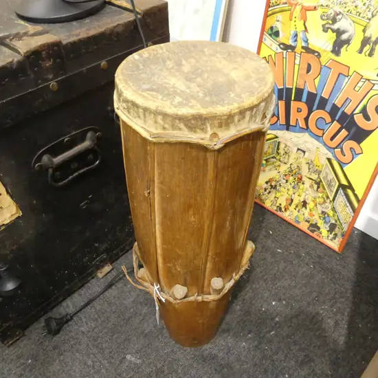 TRIBAL WOODEN DRUM H.600mm