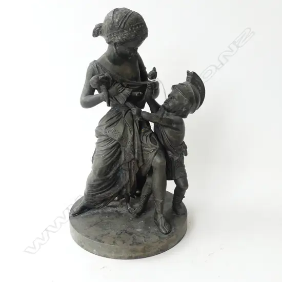 VICTORIAN SPELTER FIGURINE (DOLL FOOT MISSING) H.280mm
