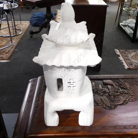 MARBLE CHIP AND CONCRETE GARDEN PAGODA H 530 MM