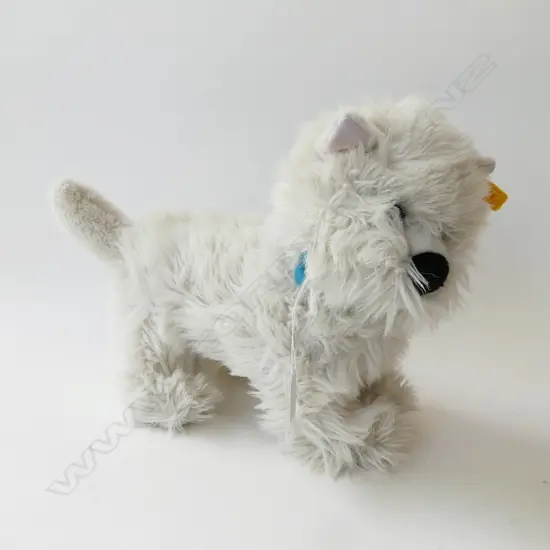 VINTAGE STEIFF SOFT TOY 'TOMMY WEST' HIGHLAND TERRIER w STEIF BUTTON & TAG