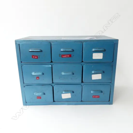BLUE METAL COLLECTORS DRAWERS 335x175x240mm