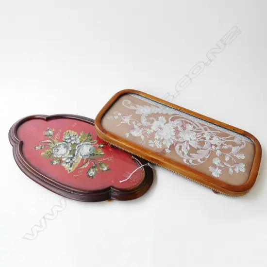 2 VICTORIAN NEEDLEWORK STANDS W.540mm