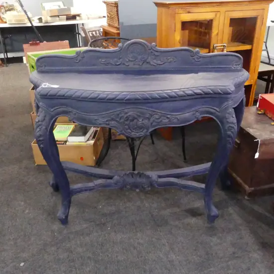 BLUE PAINTED FRENCH STYLE CONSOLE / HALL TABLE 1250x440x990mm
