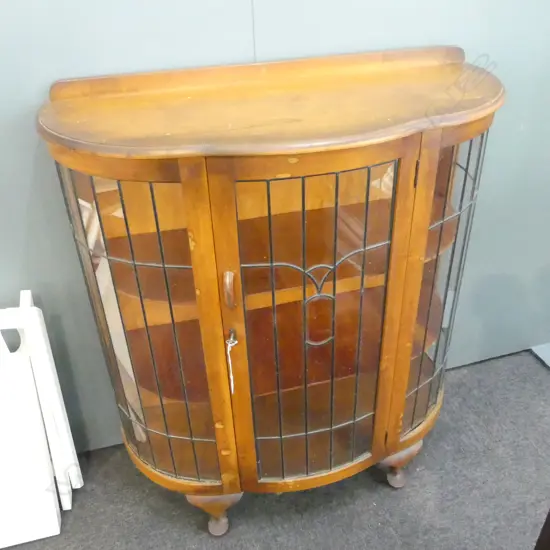 DECO LEAD LIGHT CHINA CABINET w. KEY 960x400x1100mm