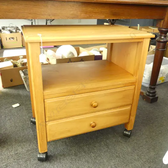 WOODEN CABINET ON WHEELS 620x400x670mm