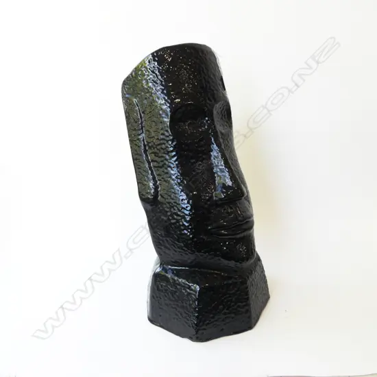 BLACK CERAMIC EASTER ISLAND HEAD H.680mm