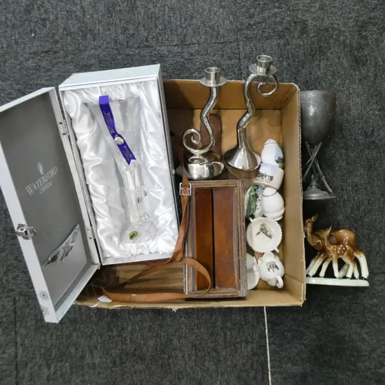 WATERFORD 'SNOWFLAKE WISHES' GLASS H.260mm, BOXED + ASST. CHINA