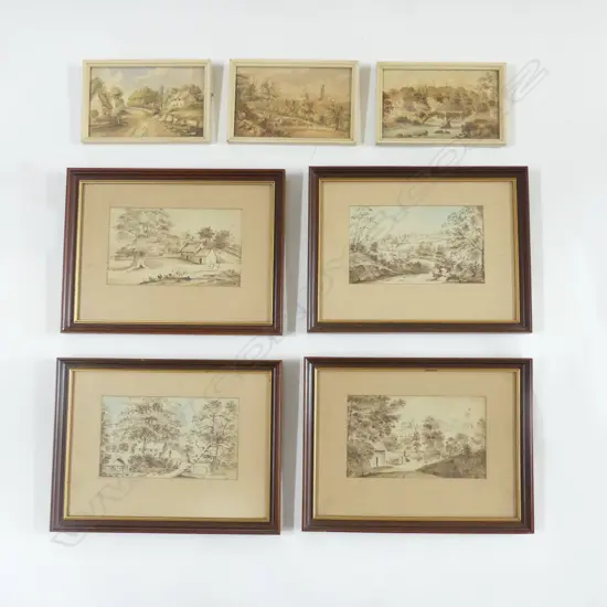 7 PASTORAL/VILLAGE SC W/Cs 'WALES, I IRVING 1818/1867' 4=130x220 3=120 x 200mm  (some foxing/discoloration))