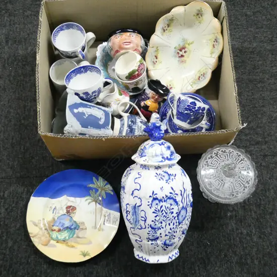 ASST. CHINA INCL. LG LIDDED DEFLT VASE (chips)