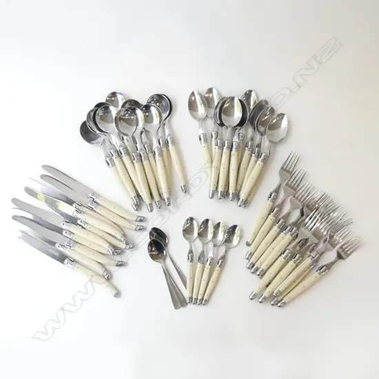 ASSORTED FRENCH LAGUIOLE CUTLERY - IVORY COLOUR. SOME AF
