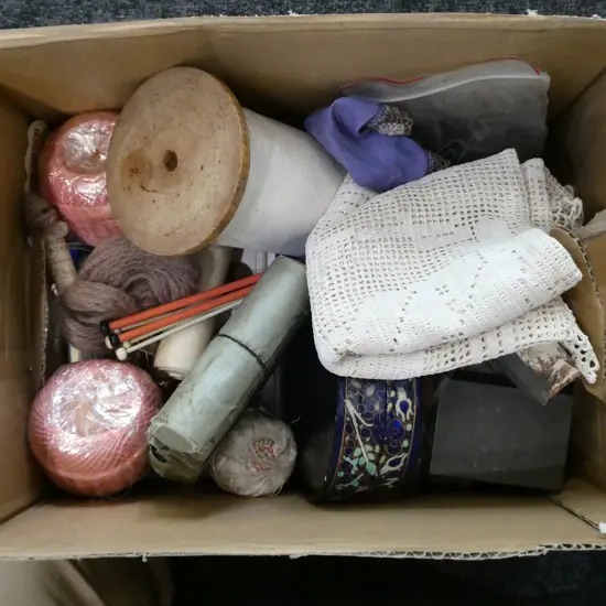 ASST. SEWING ITEMS; BUTTONS ETC