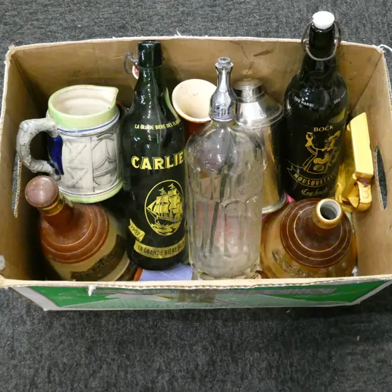 ASST. WHISKEY BOTTLES ETC