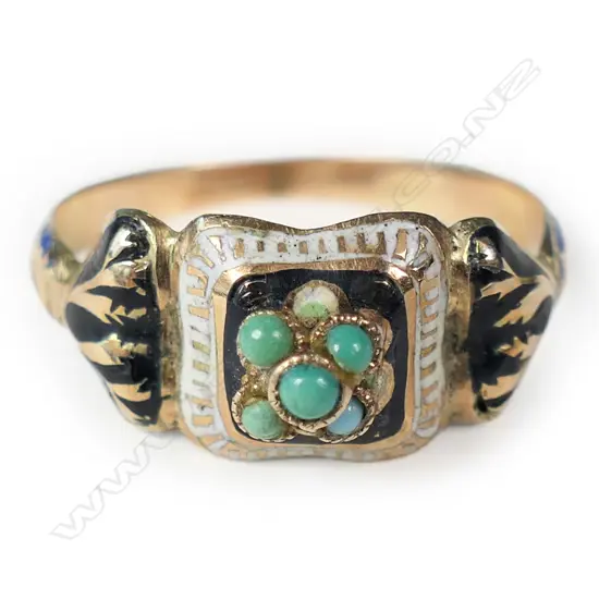 GOLD GEORGIAN MOURNING RING 1.8gms SIZE M