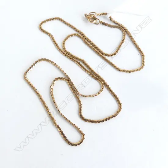 9ct FINE SNAKE CHAIN, L.480cm, 3.74gm