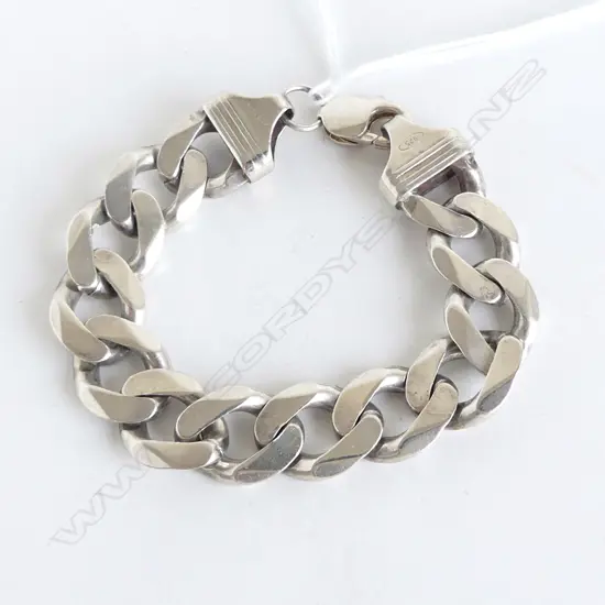ITALIAN 925 SILVER CURB LINK BRACELET, 51.3gms