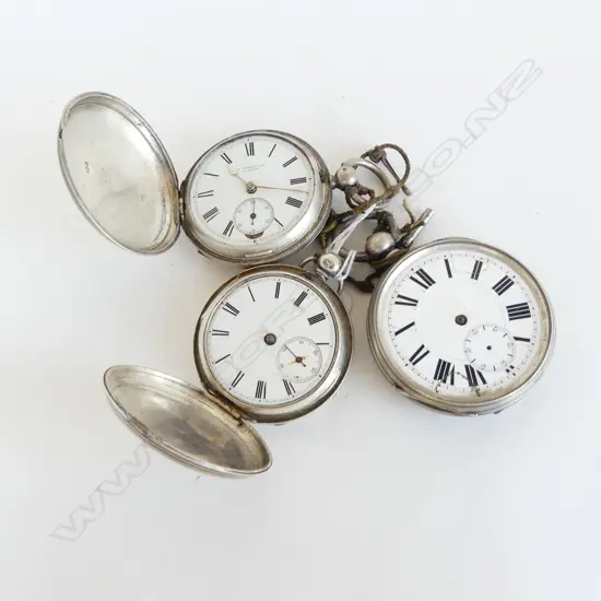3 S/SILVER POCKET WATCHES ALL FAULTS