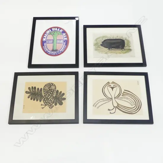 4 PRINTS; KAURI PALE ALE 230x185, BLACK PIG, 2 ABSTRACT