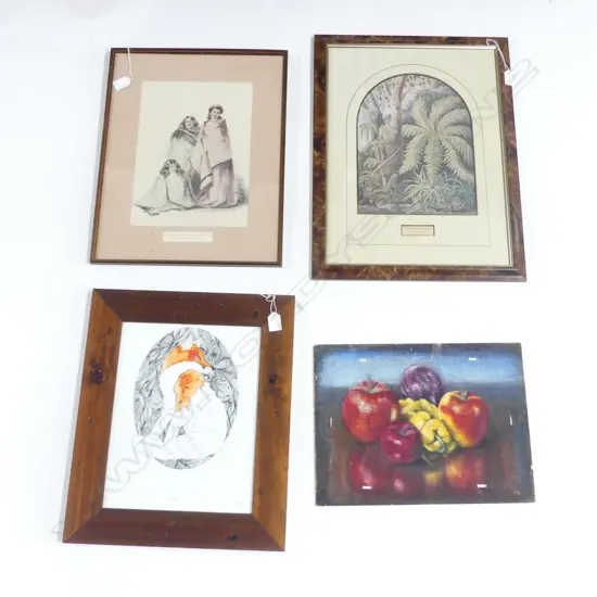 3 PRINTS & OIL STILL LIFE H300 L400MM