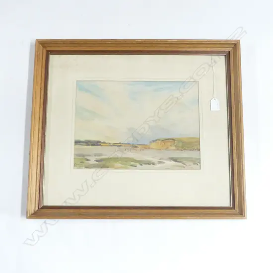 NUGENT WELCH, COASTAL RIVER SCENE, W/C, SIGNED, 250 x 340mm