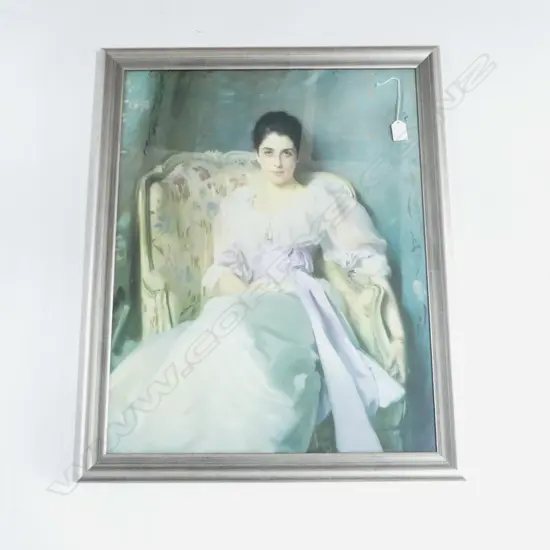 FRAMED REPRODUCTION of JOHN SINGER SARGENT'S 'LADY AGNEW of LOCKNAW', 650 x 500mm